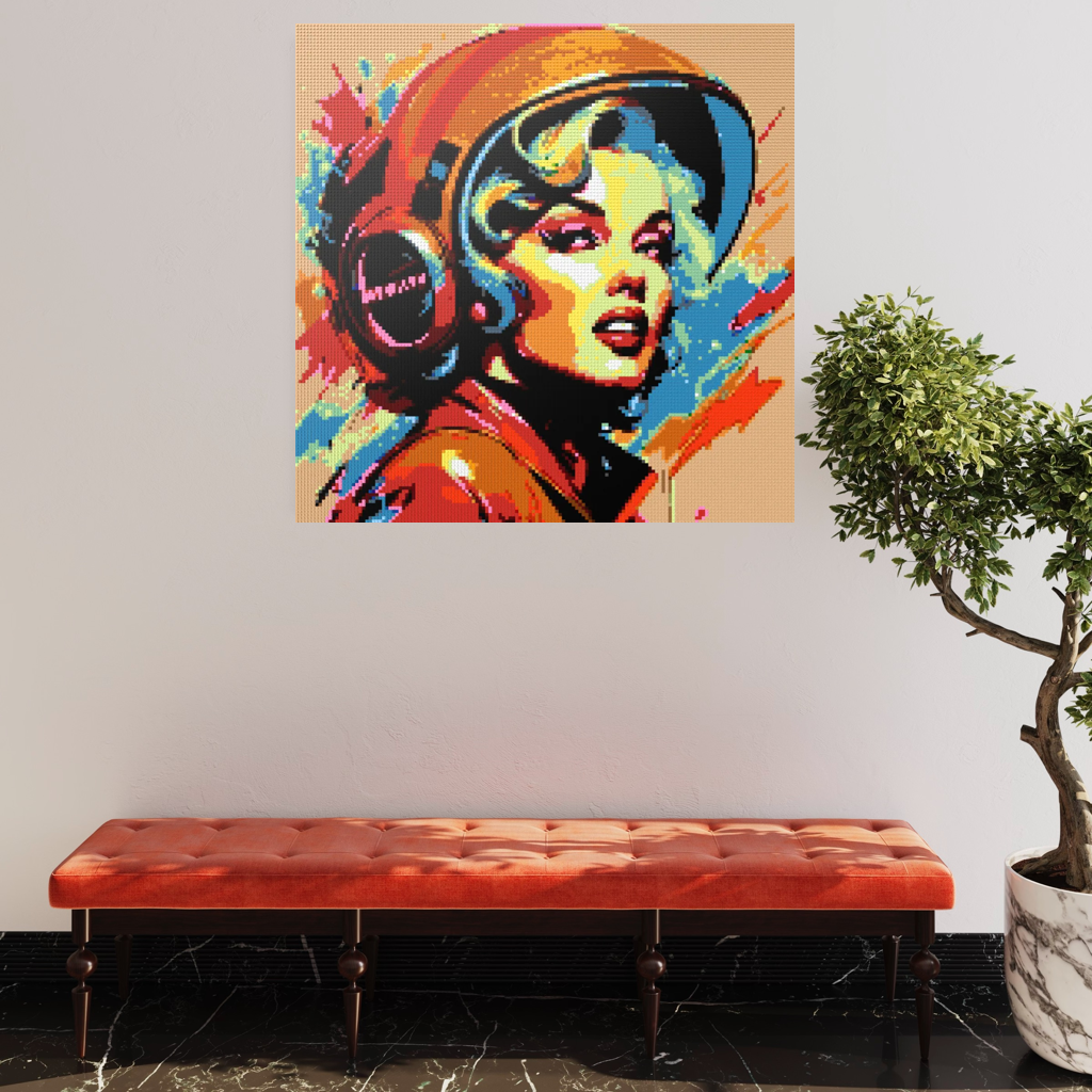 Intense Color Marilyn with Helmet