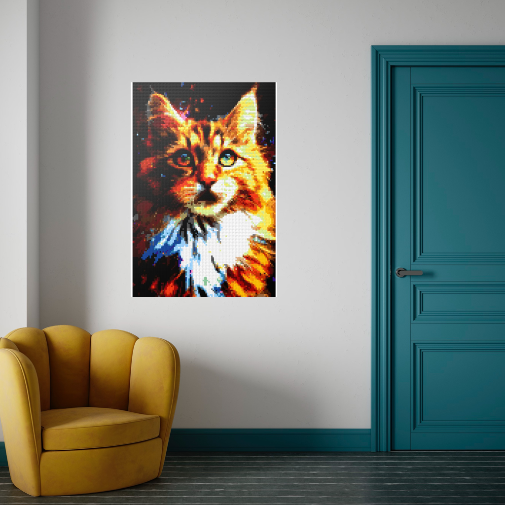 The big fluffy cat mosaic