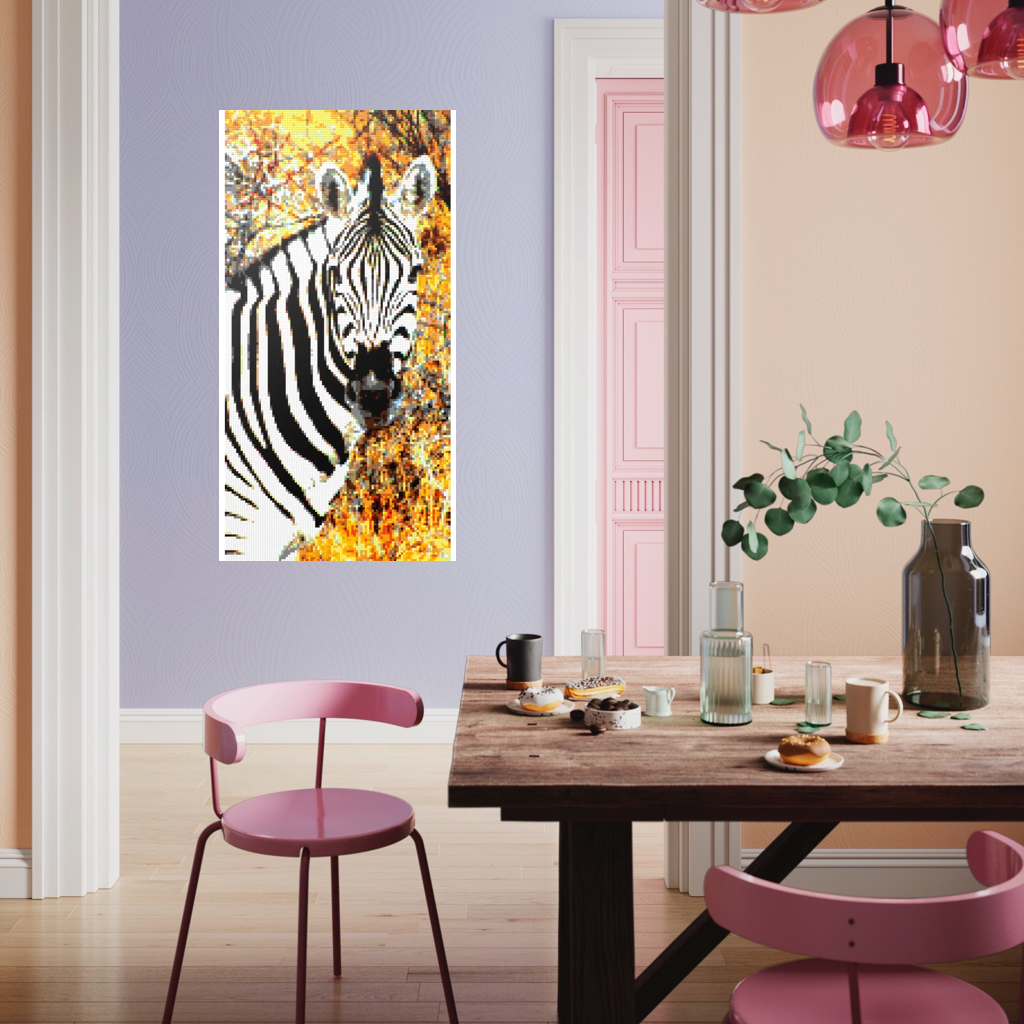 Side Portrait of an African Zebra
