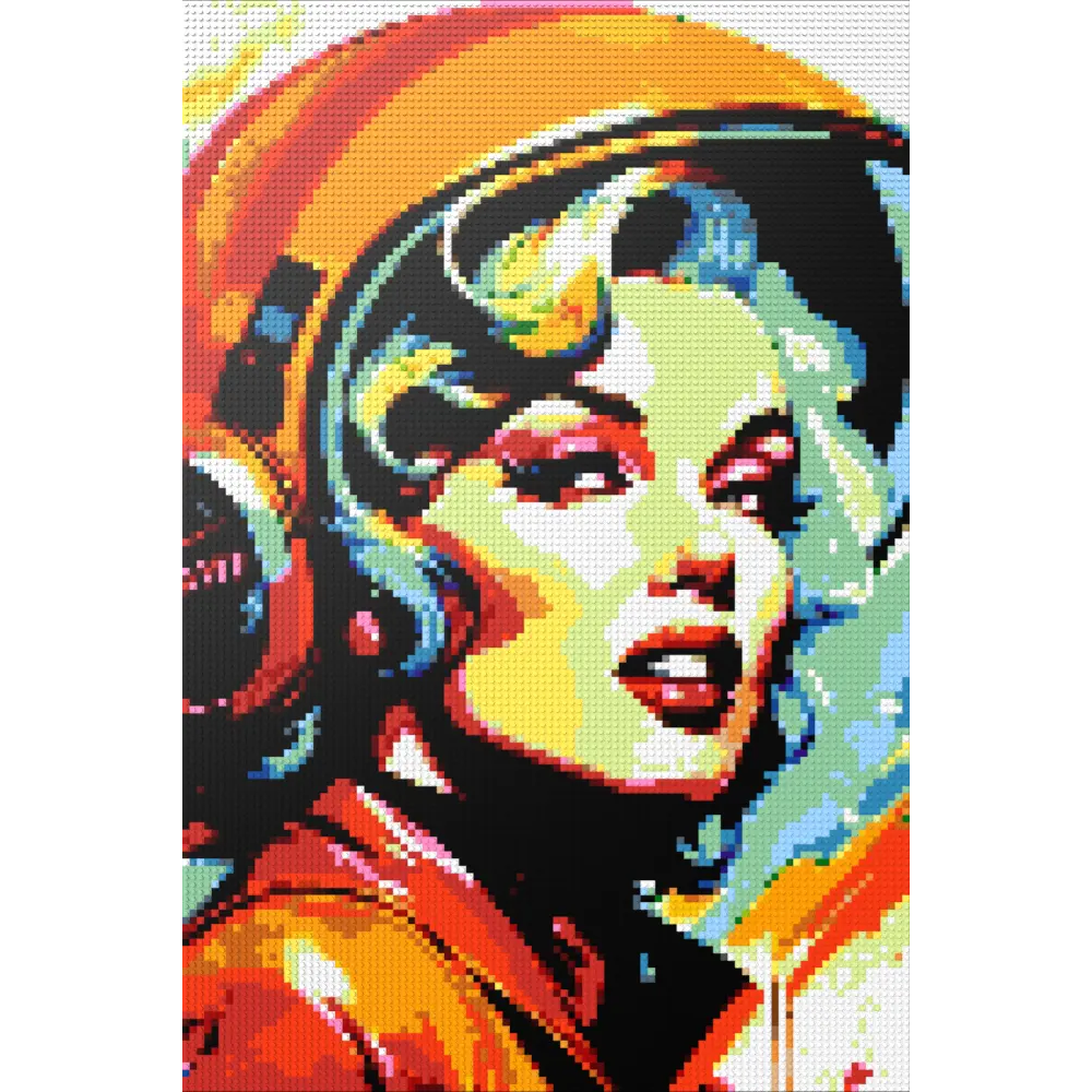 Marilyn with Helmet Mosaic Interpretatio