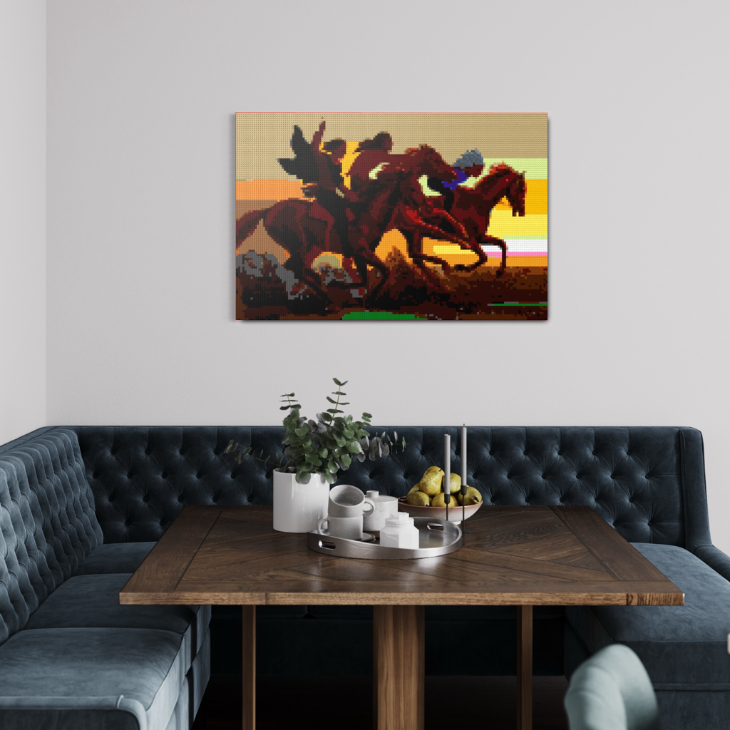 Native American Riders at Sunset
