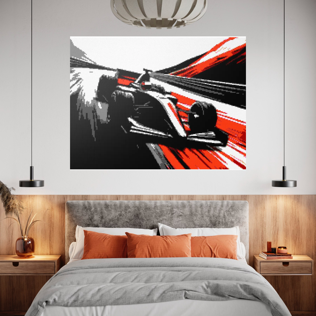Car racing sport mosaic