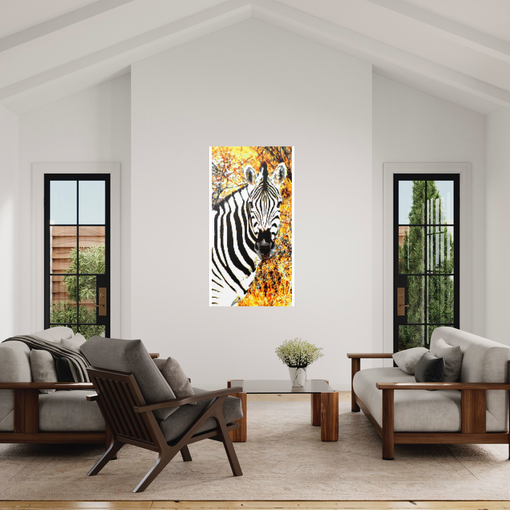 Side Portrait of an African Zebra