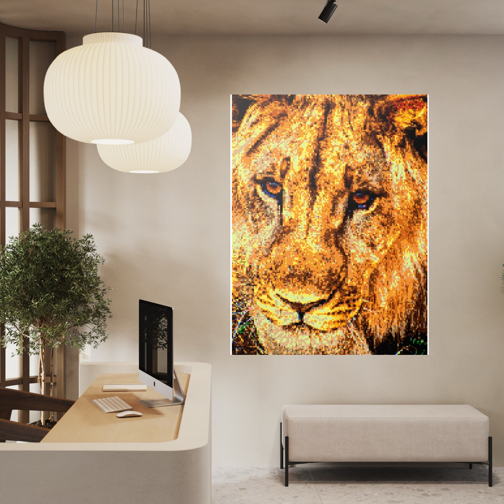 Male African Lion Closeup Portrait Large