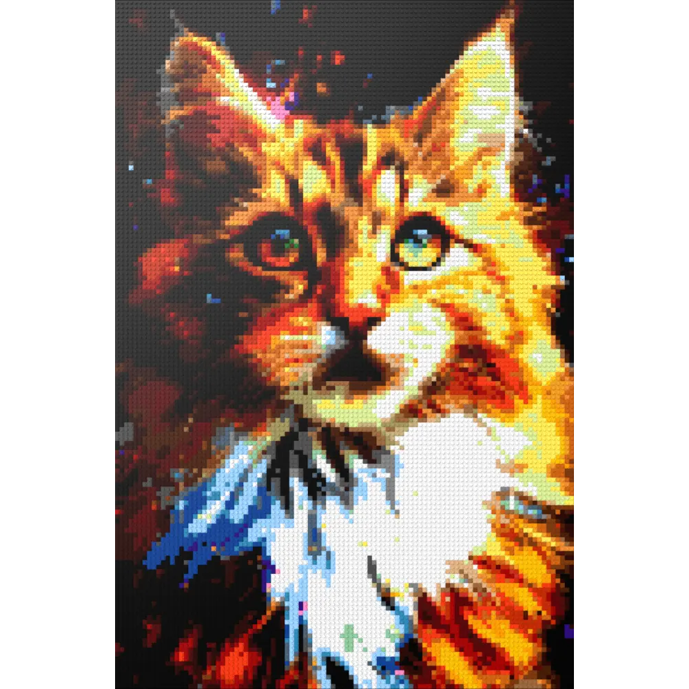 The big fluffy cat mosaic