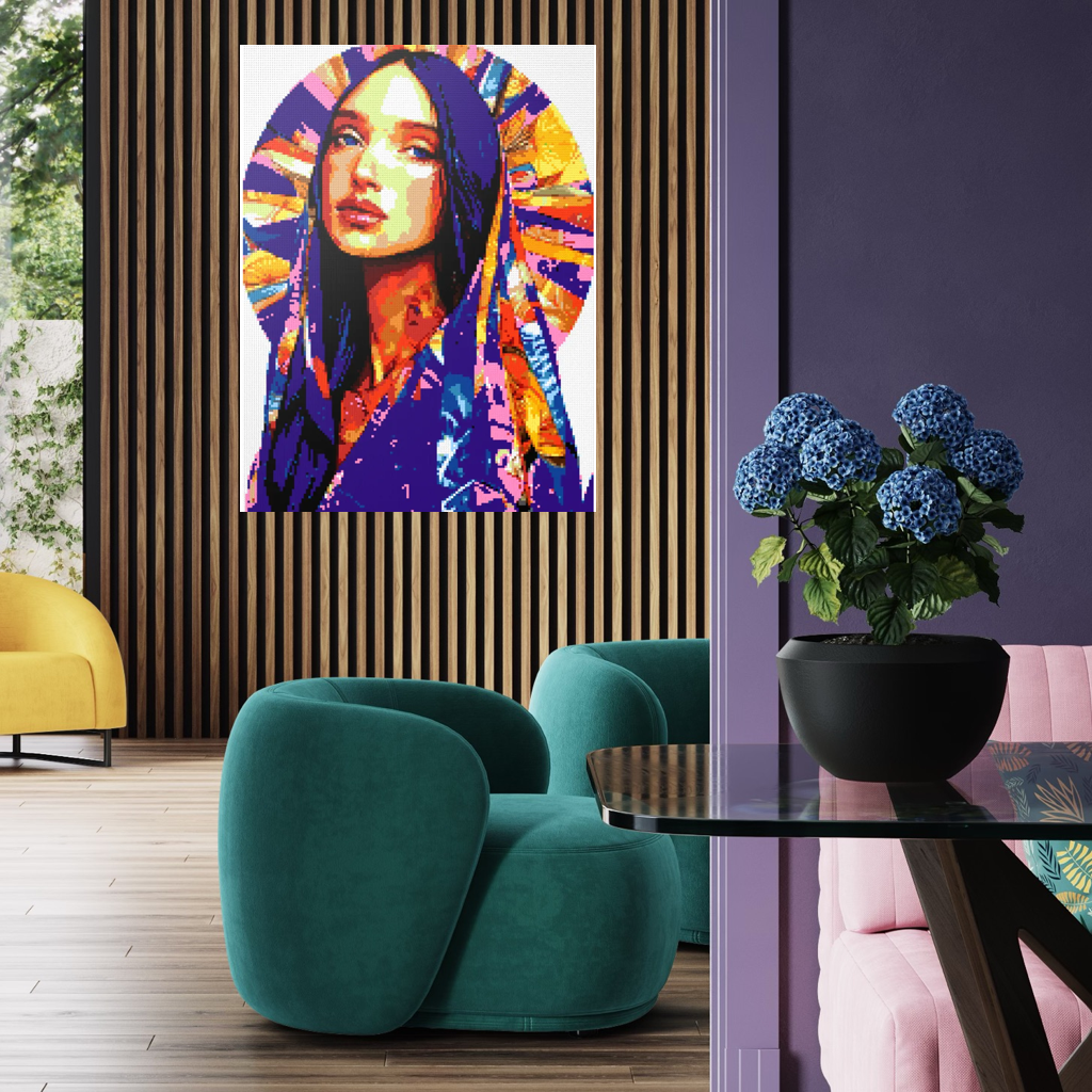 Beautiful woman mosaic