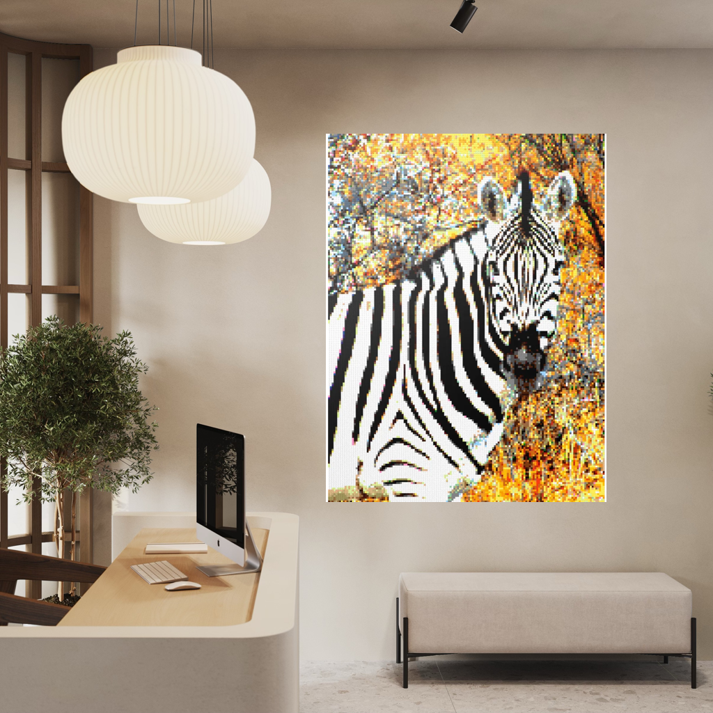 Side Portrait of an African Zebra