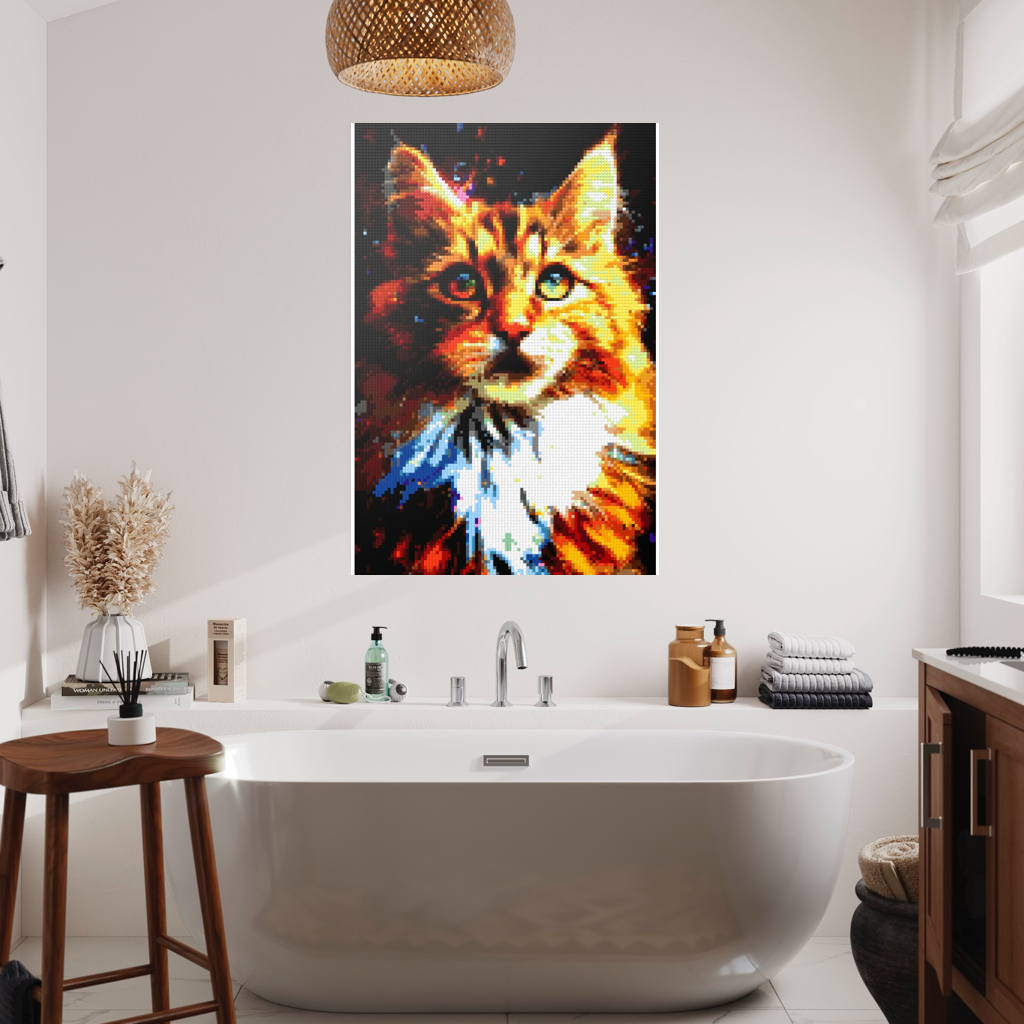 The big fluffy cat mosaic