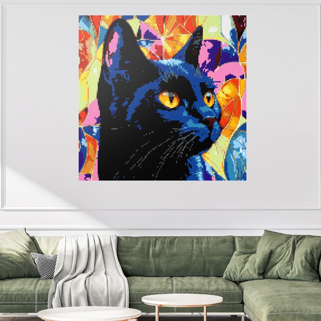 Black cat Rocky mosaic