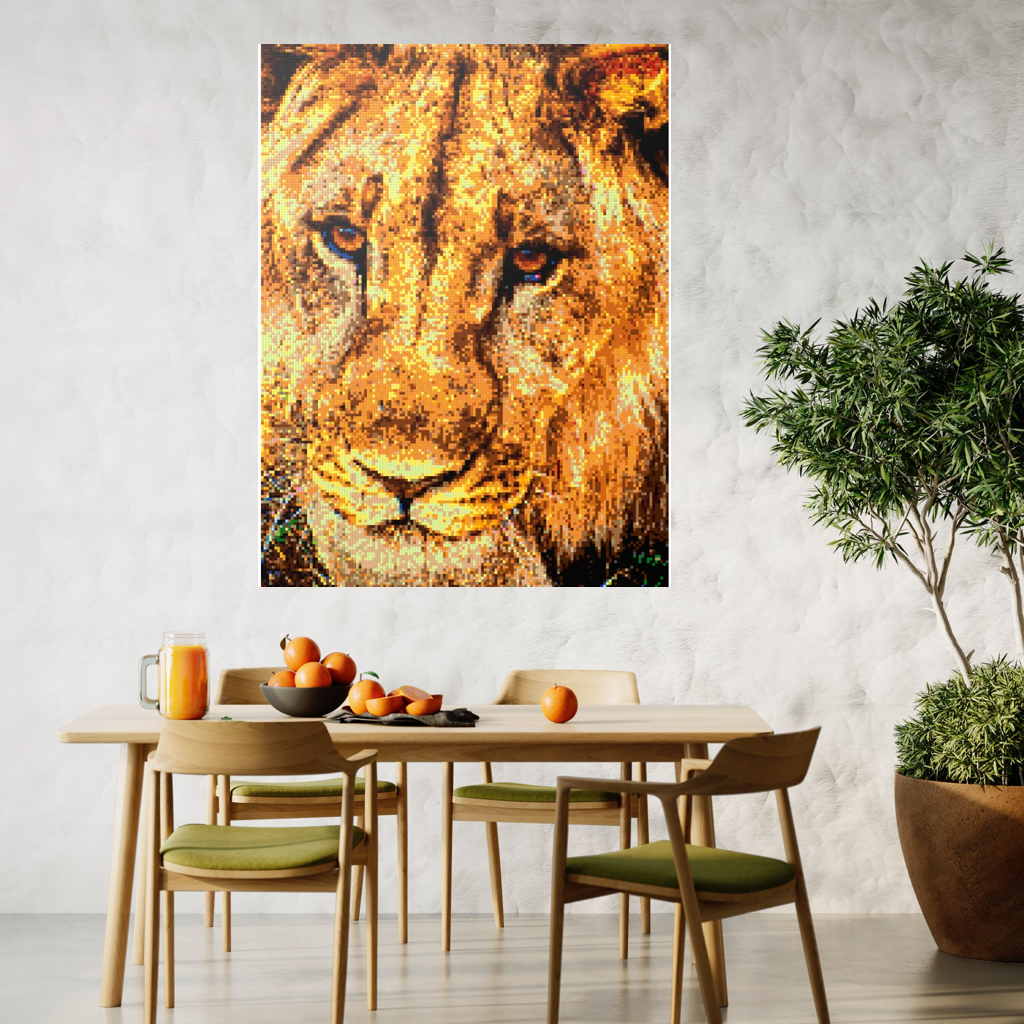 Male African Lion Closeup Portrait Large