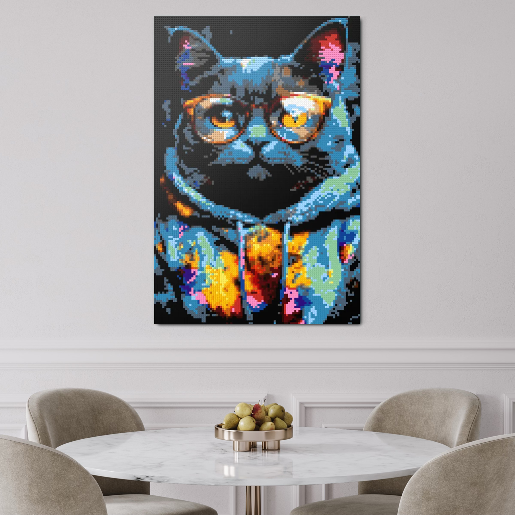 Hipster cat Tom mosaic