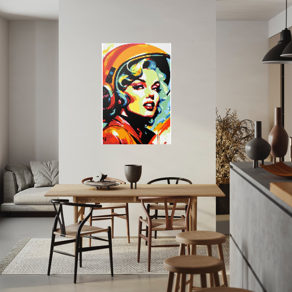 Marilyn with Helmet Mosaic Interpretatio