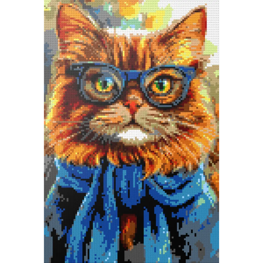 Hipster cat Simba mosaic