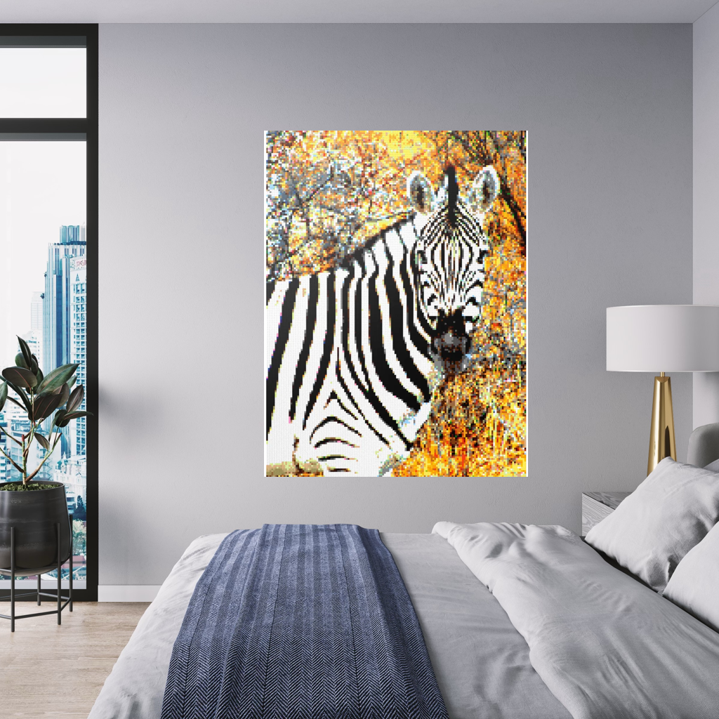 Side Portrait of an African Zebra