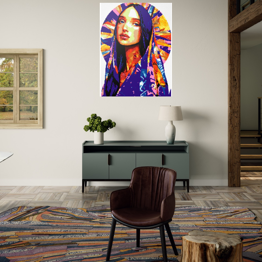 Beautiful woman mosaic