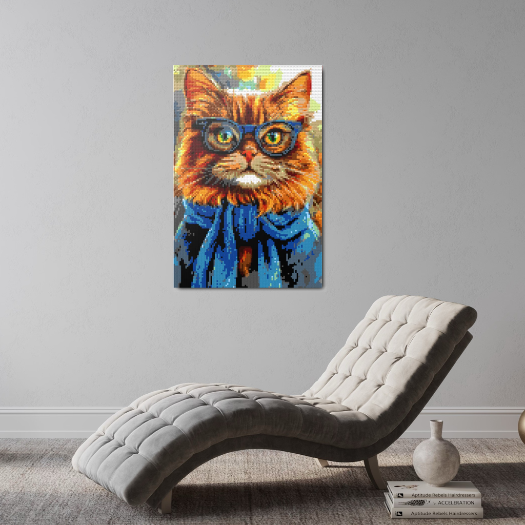 Hipster cat Simba mosaic
