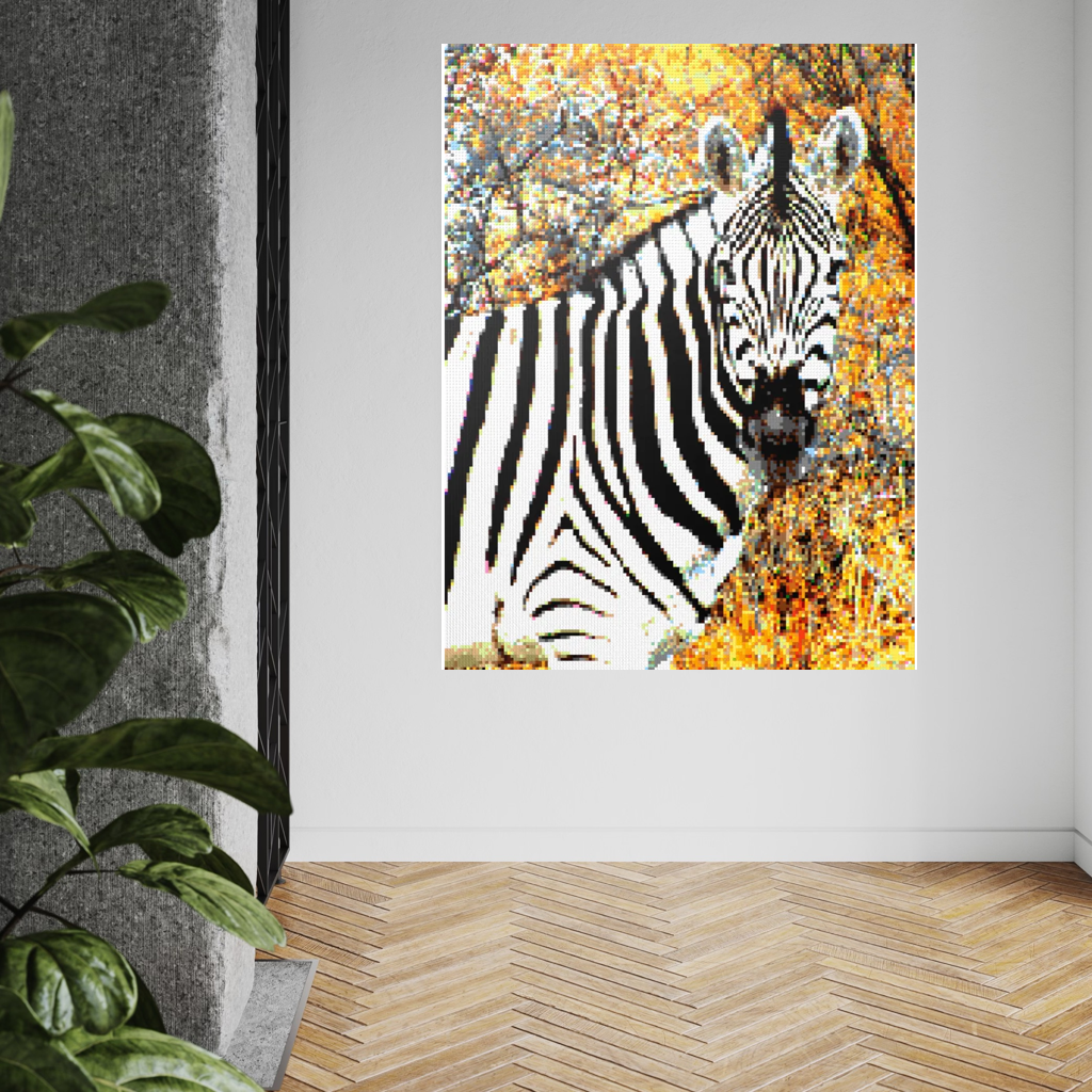 Side Portrait of an African Zebra
