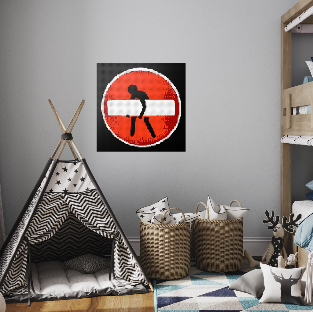 No Entry Street Art Sign
