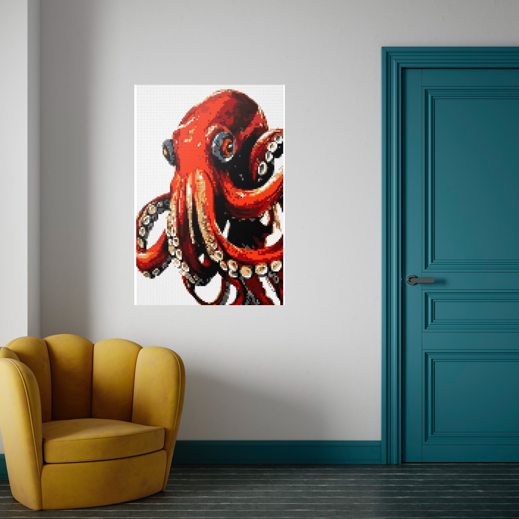 Red Octopus mosaic