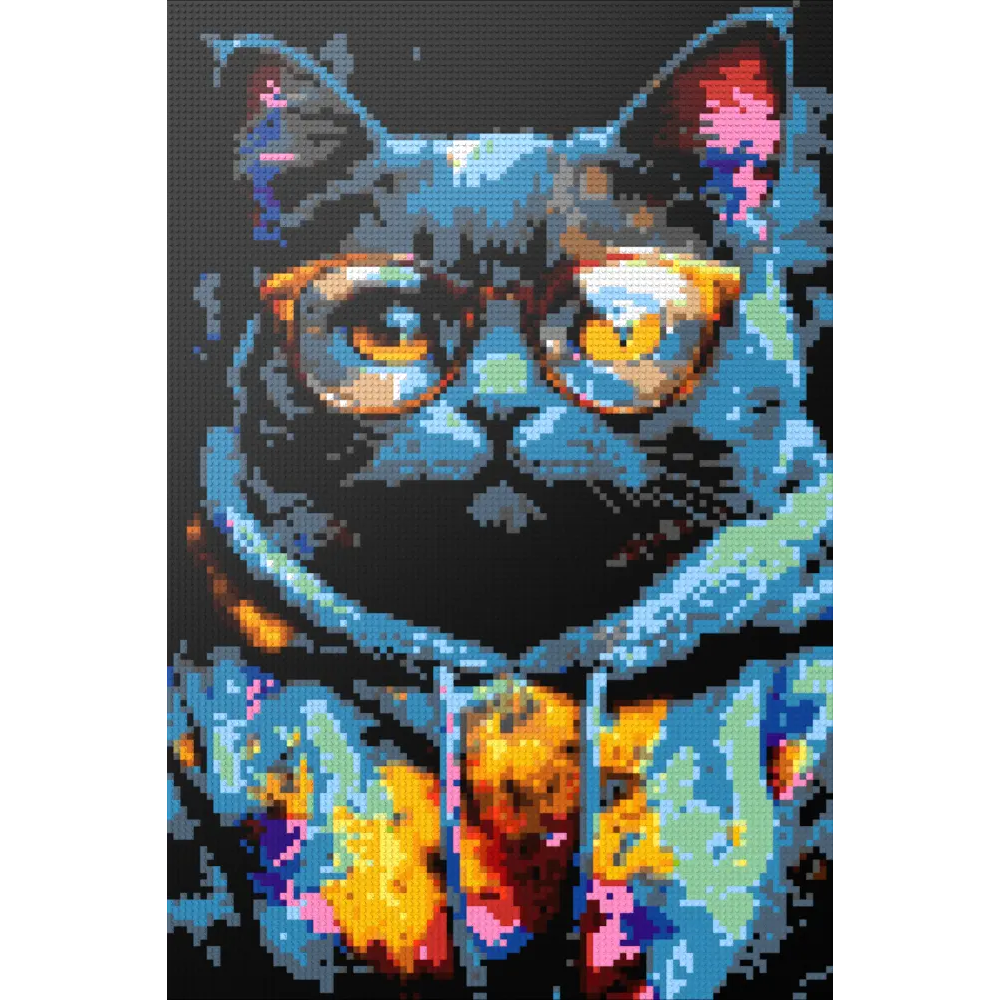 Hipster cat Tom mosaic