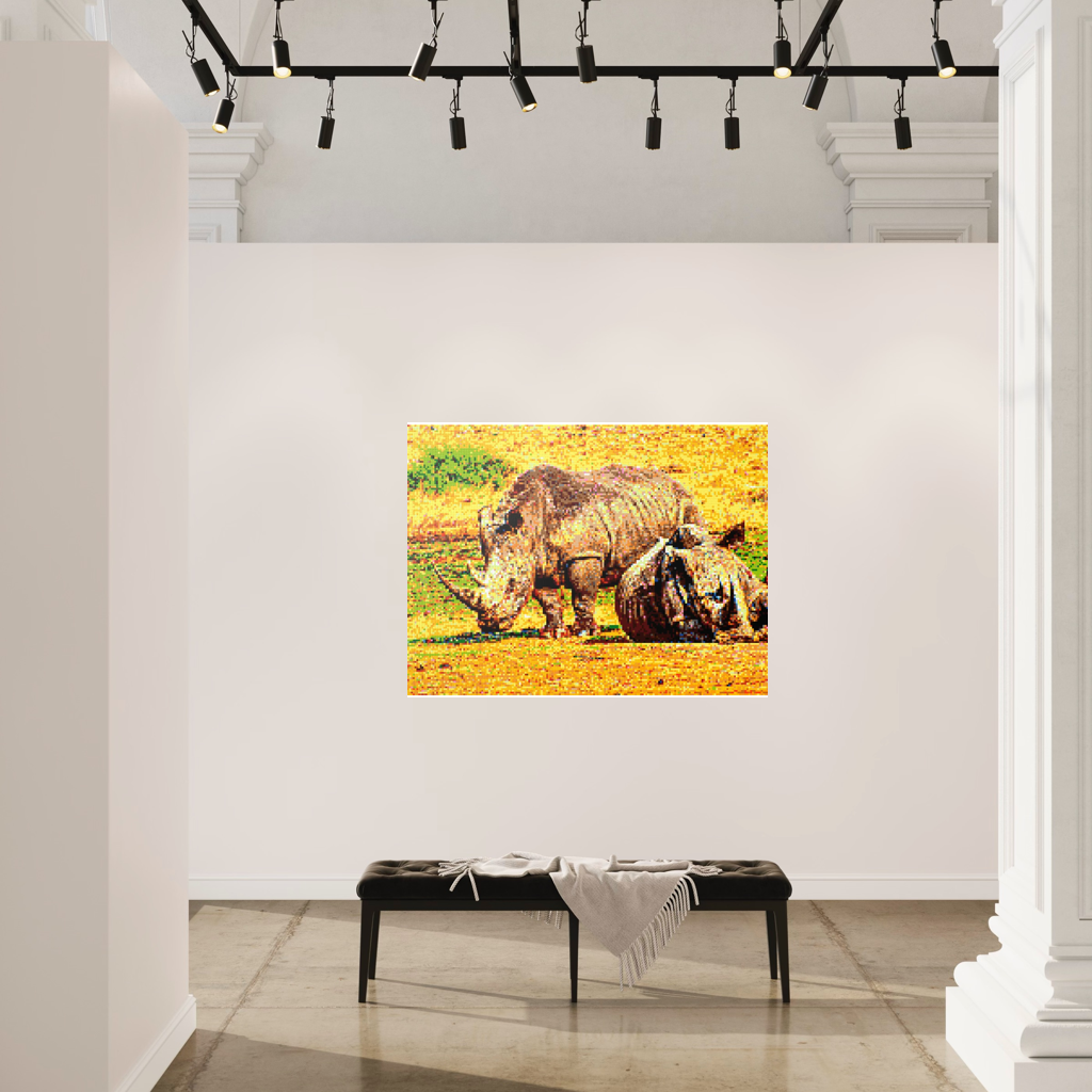 A pair of African rhinoceros in Southern Africa