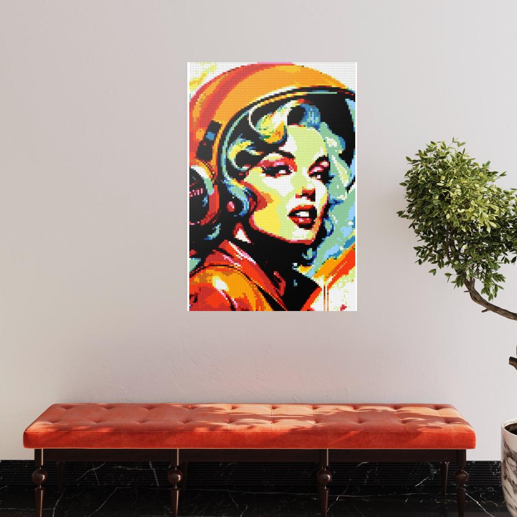 Marilyn with Helmet Mosaic Interpretatio