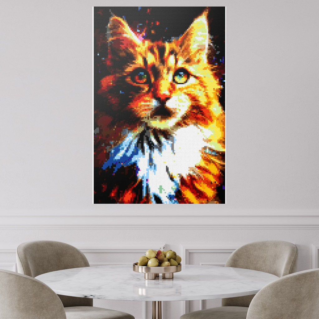 The big fluffy cat mosaic