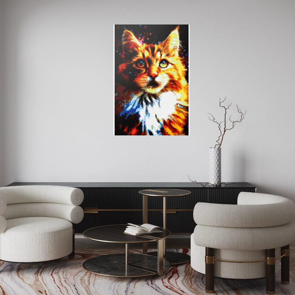 The big fluffy cat mosaic