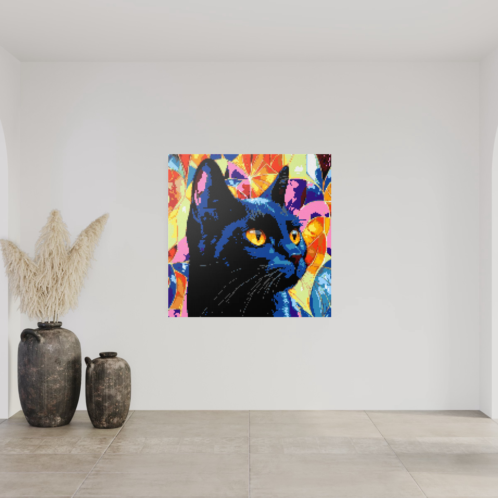 Black cat Rocky mosaic