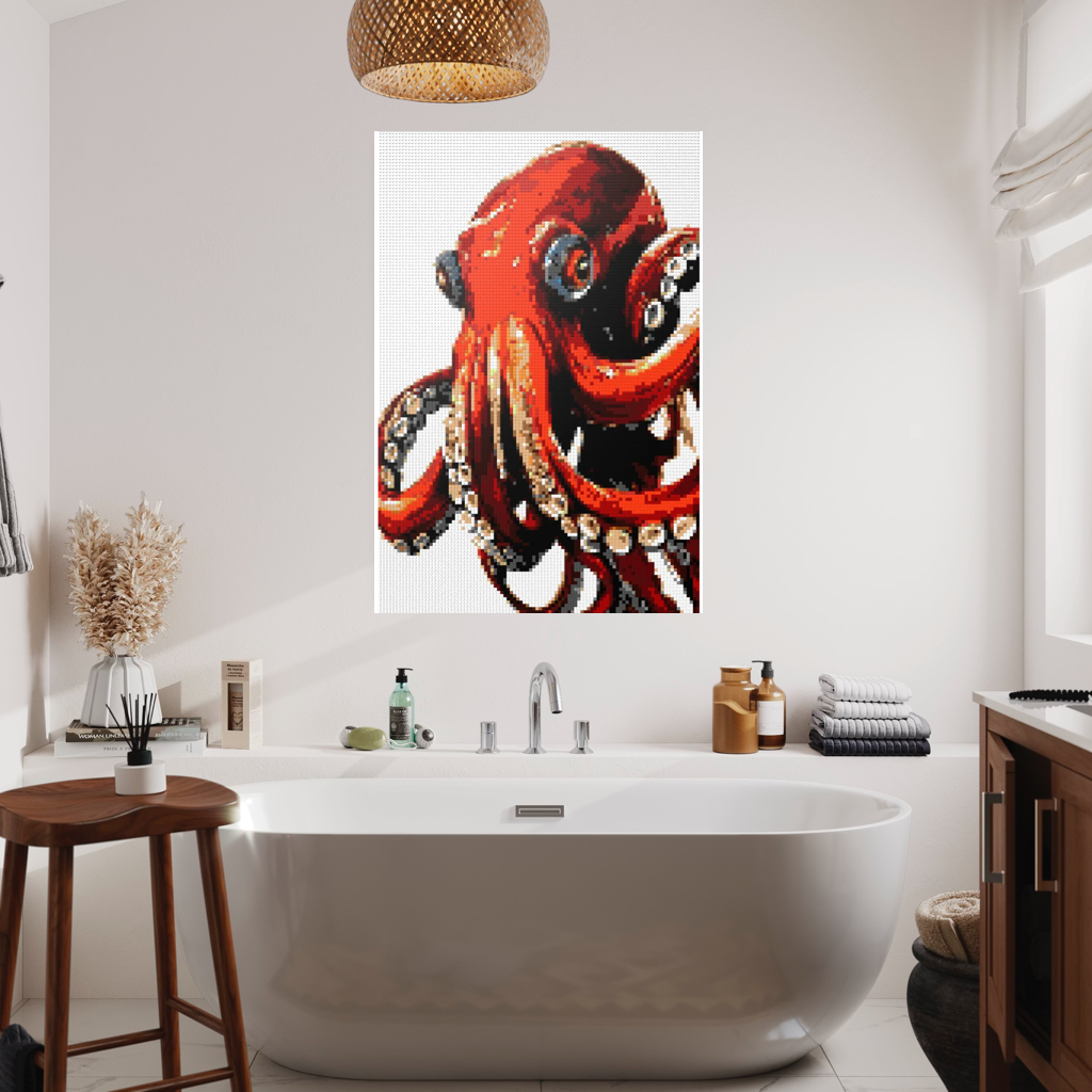 Red Octopus mosaic