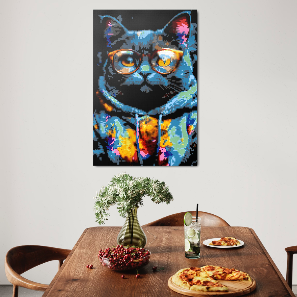 Hipster cat Tom mosaic