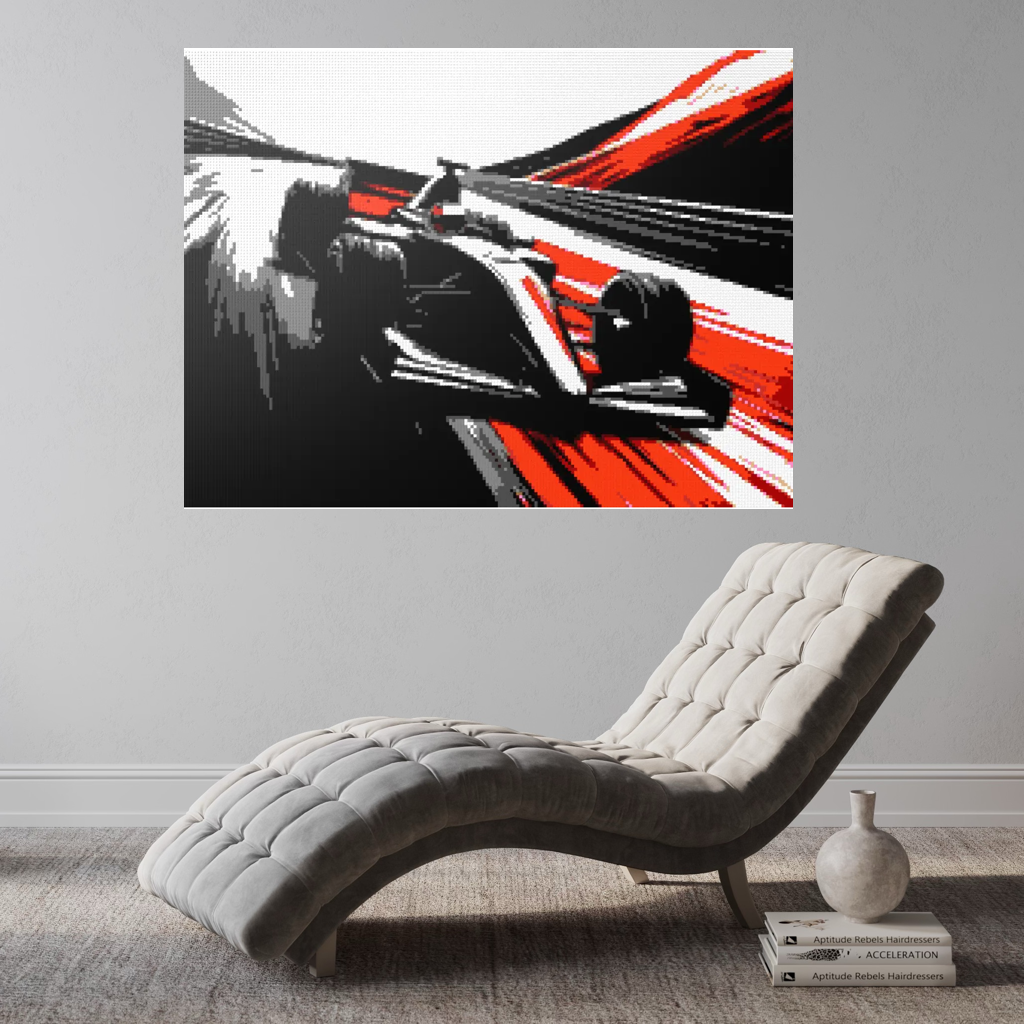 Car racing sport mosaic