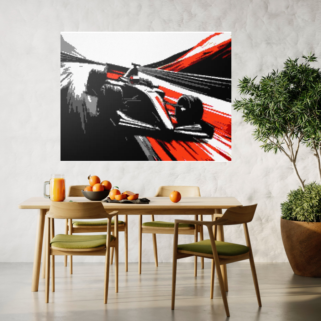 Car racing sport mosaic