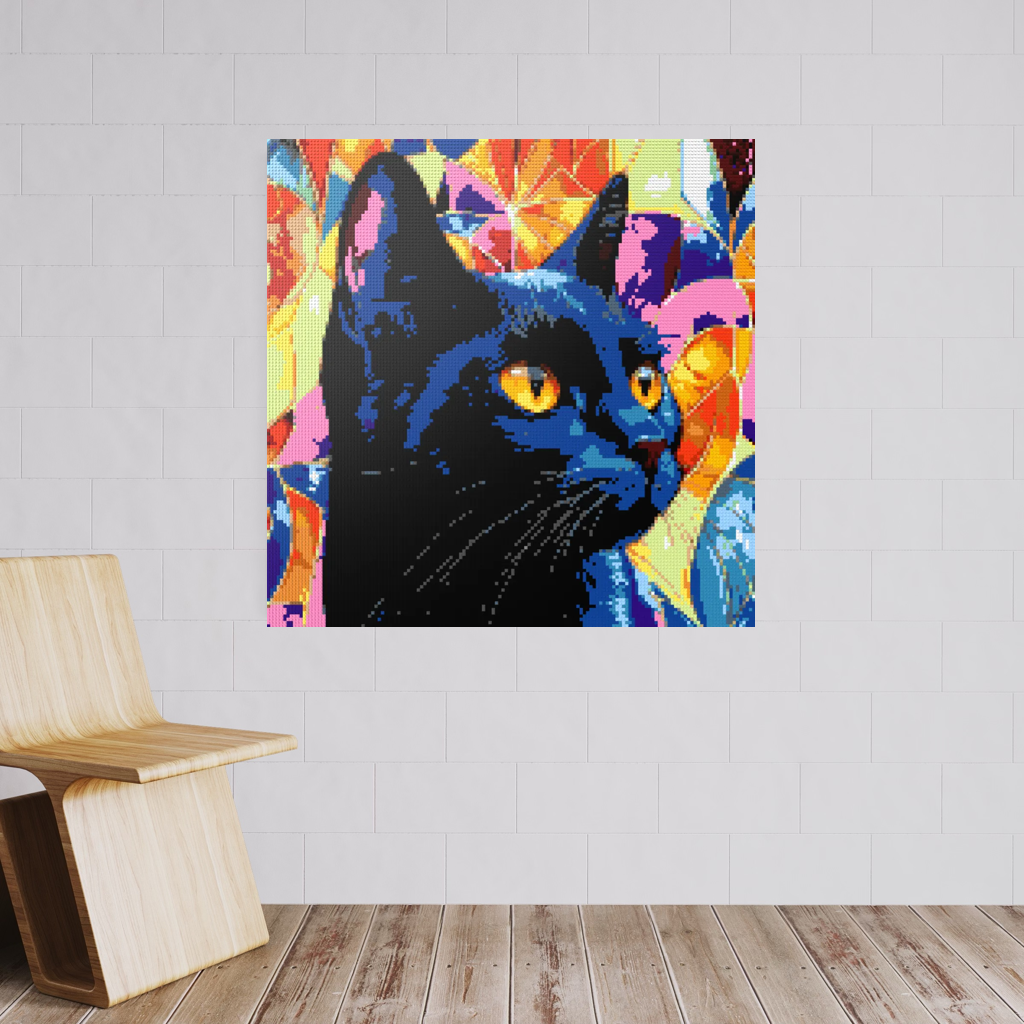 Black cat Rocky mosaic