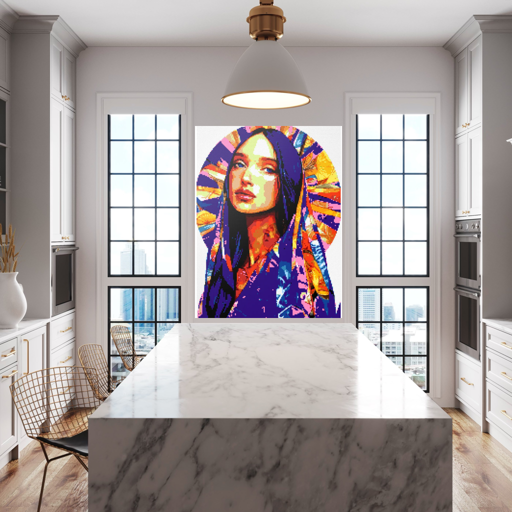 Beautiful woman mosaic