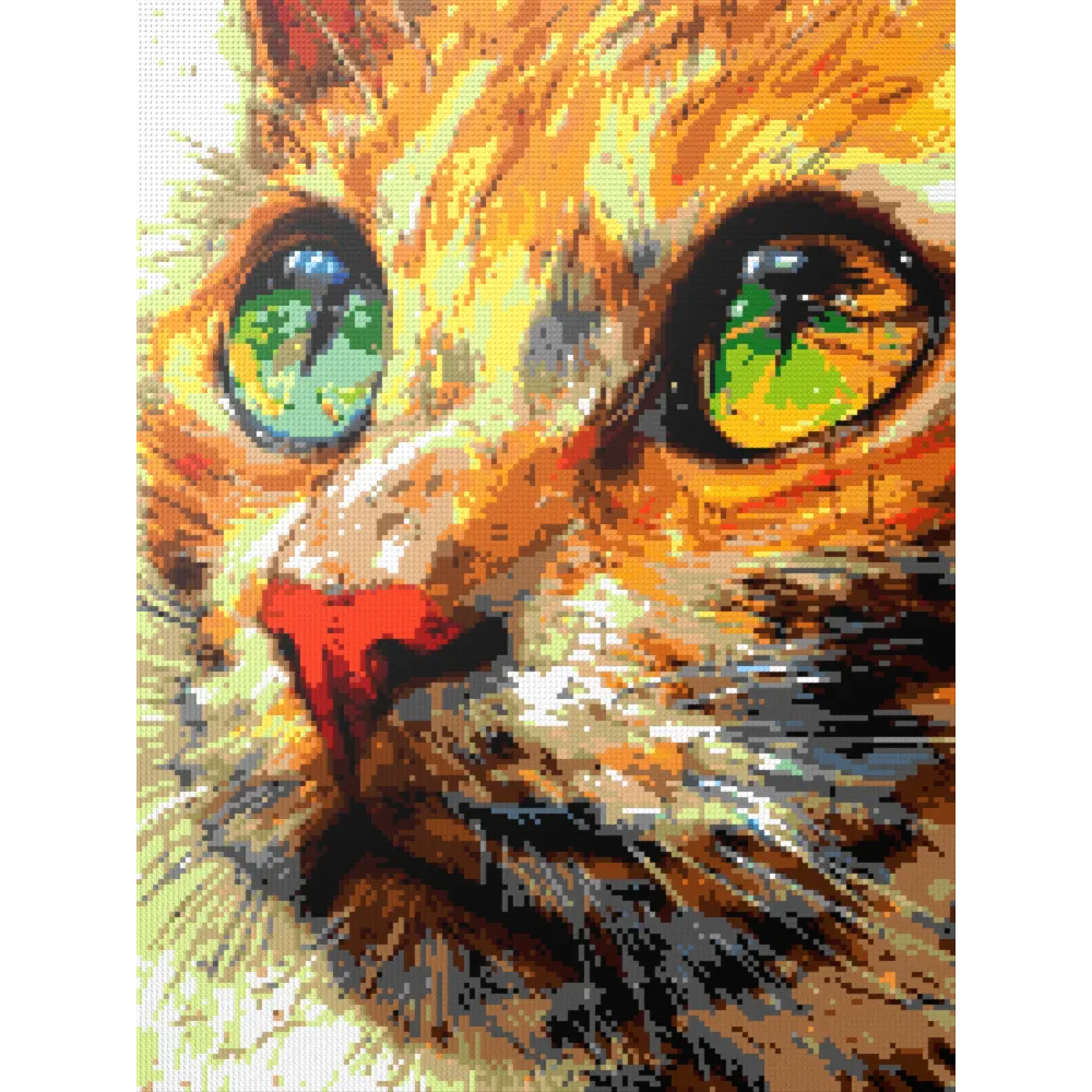 Ginger cat with green eyes mosaics