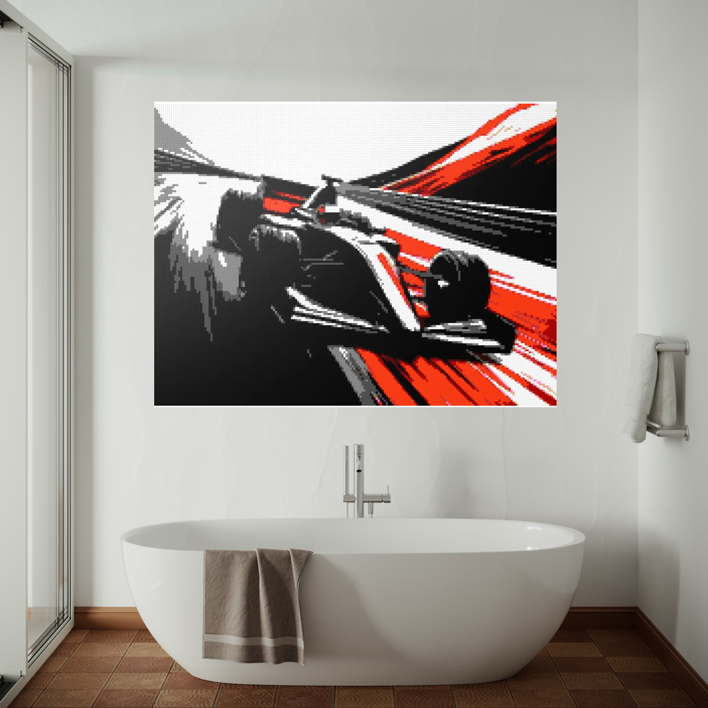 Car racing sport mosaic