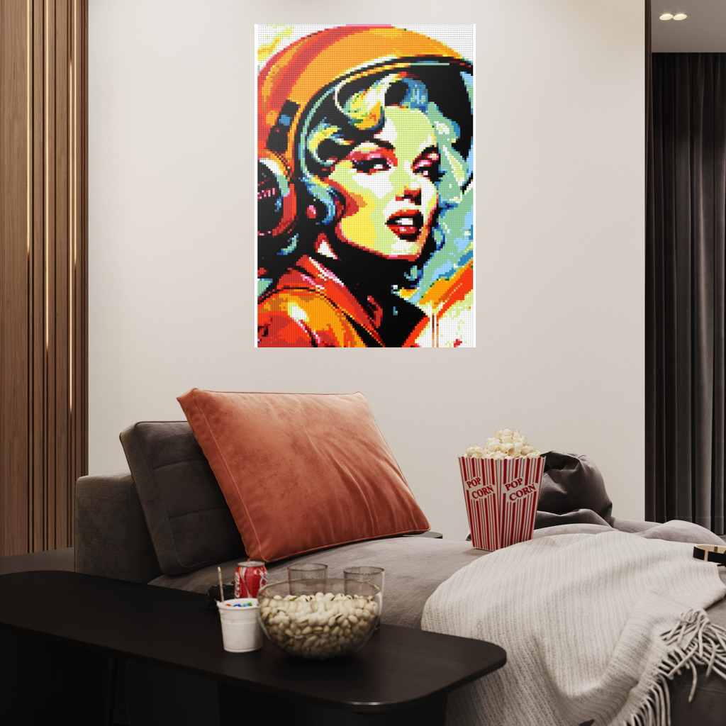 Marilyn with Helmet Mosaic Interpretatio