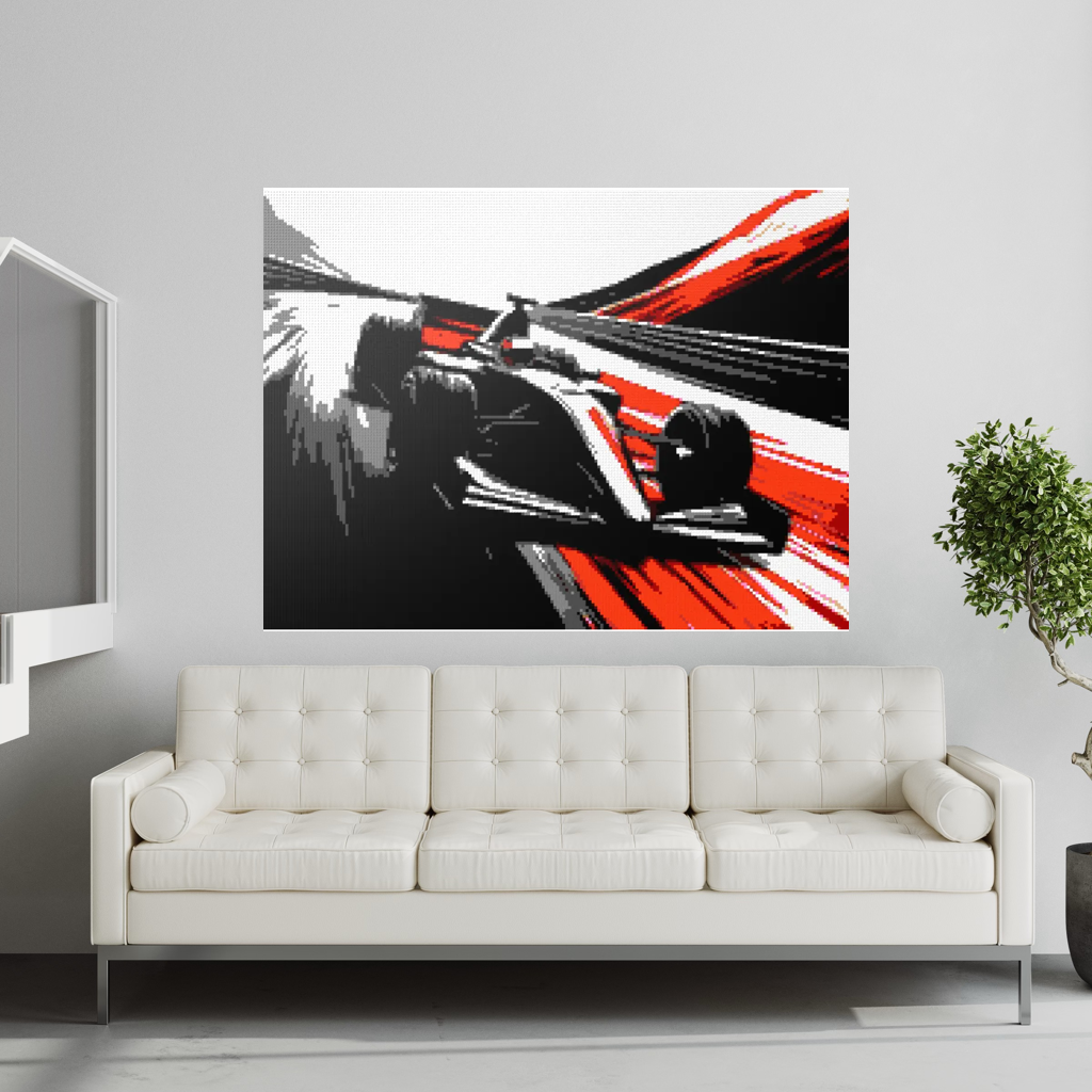 Car racing sport mosaic
