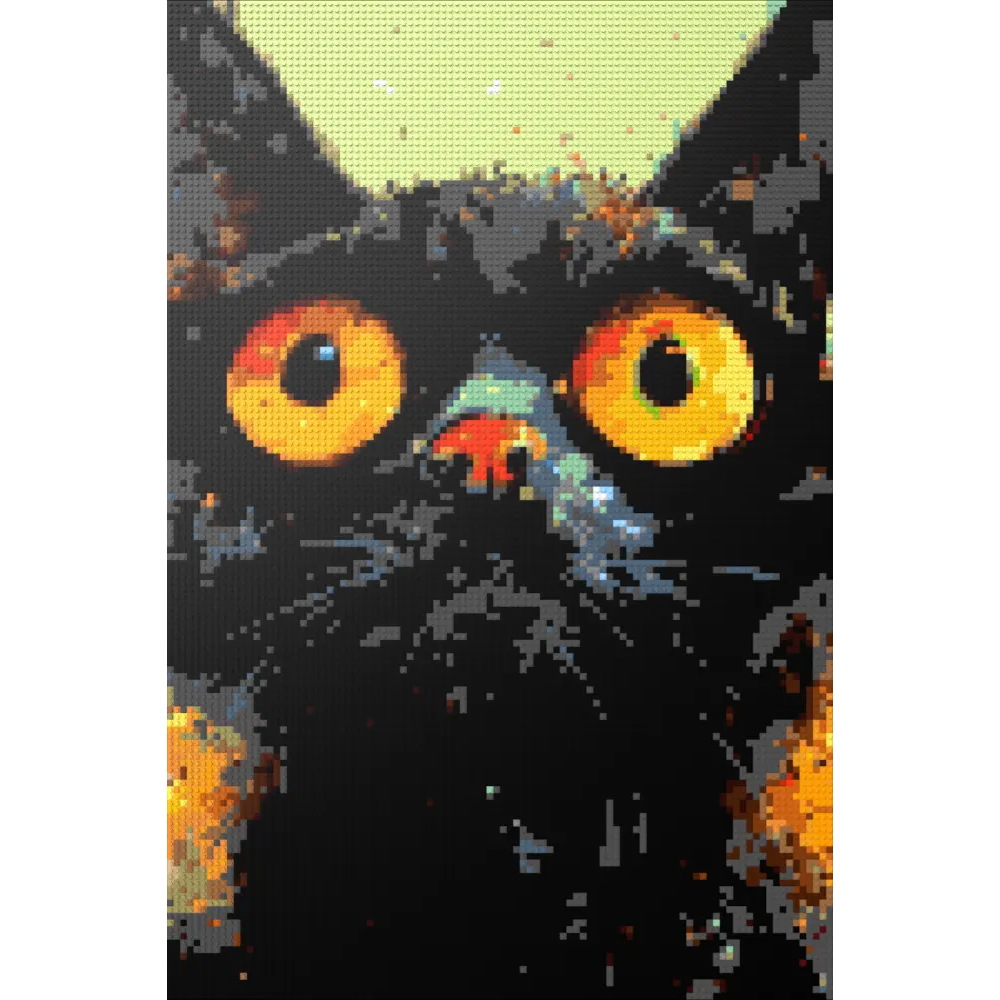 Black cat with yellow eyes