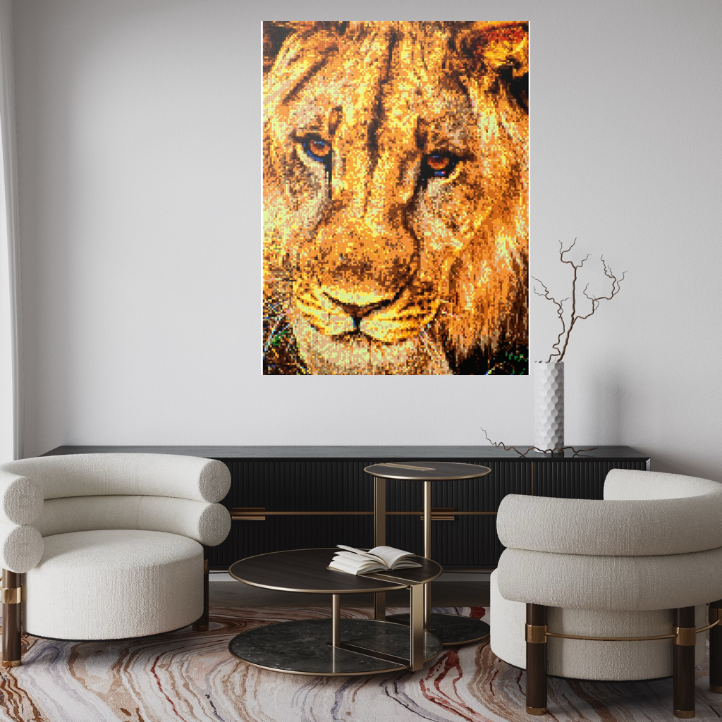 Male African Lion Closeup Portrait Large