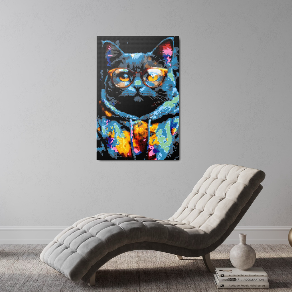 Hipster cat Tom mosaic