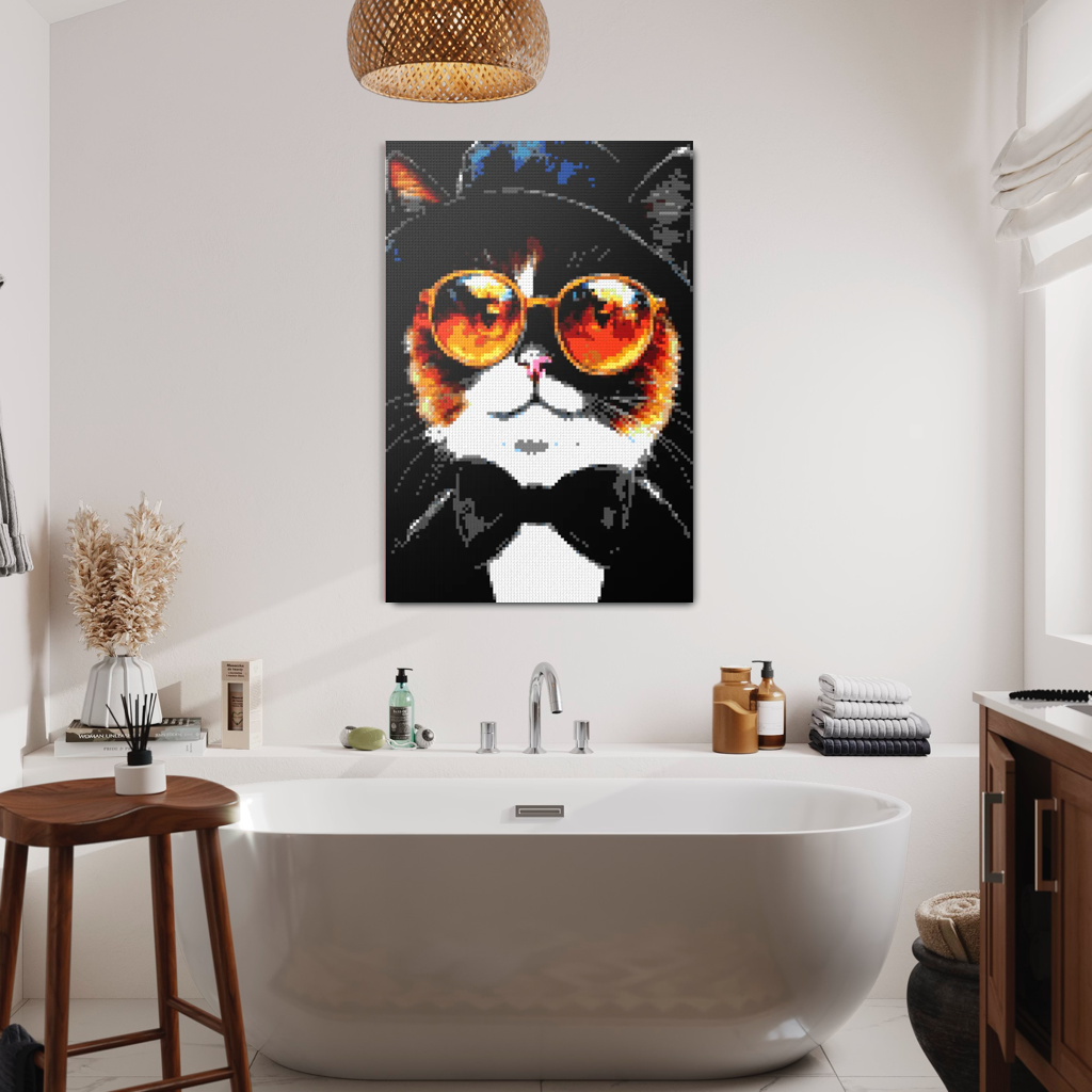 Hipster cat Ciri mosaic