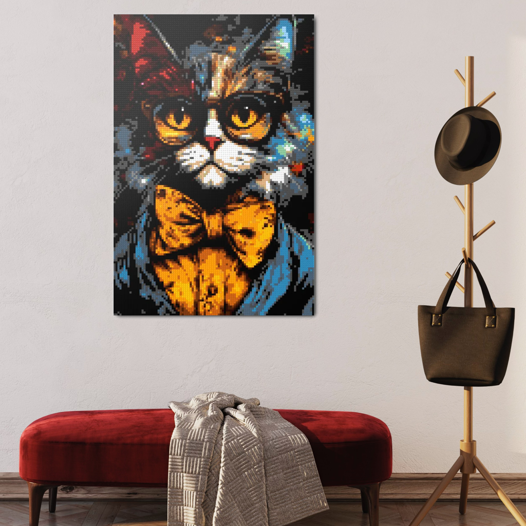 Hipster cat Bob mosaic