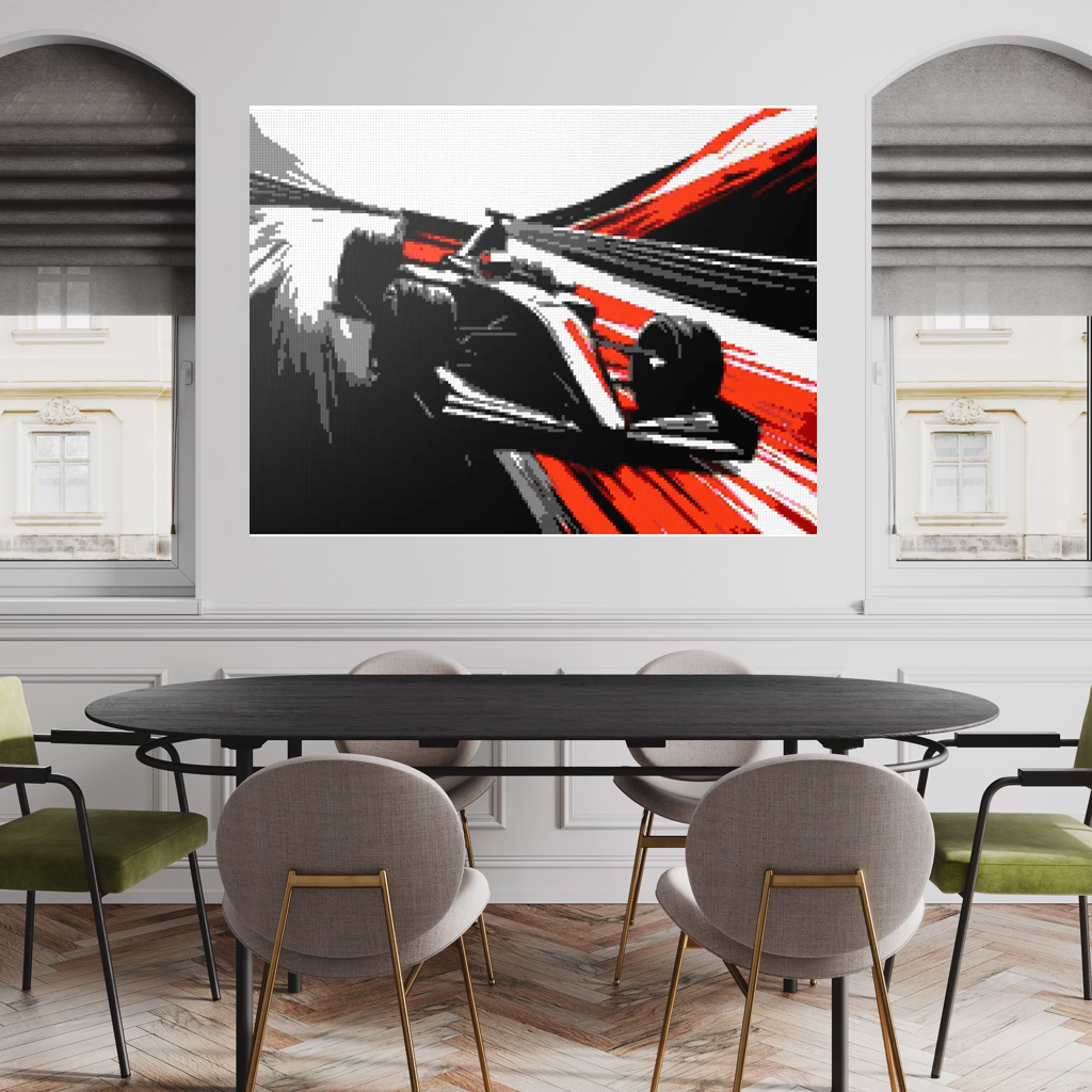 Car racing sport mosaic