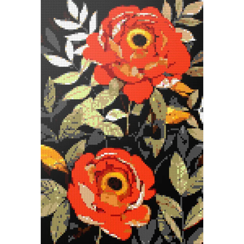 Peonies nature art mosaic