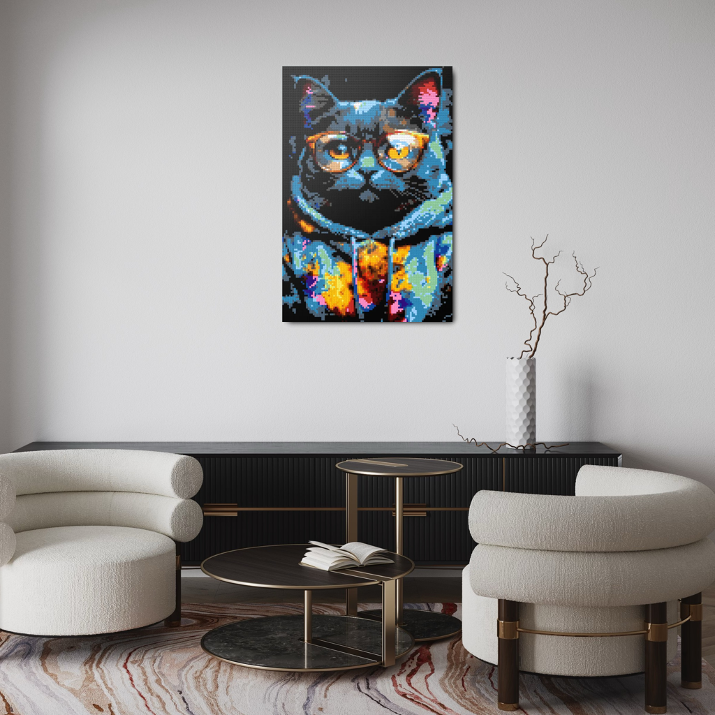 Hipster cat Tom mosaic