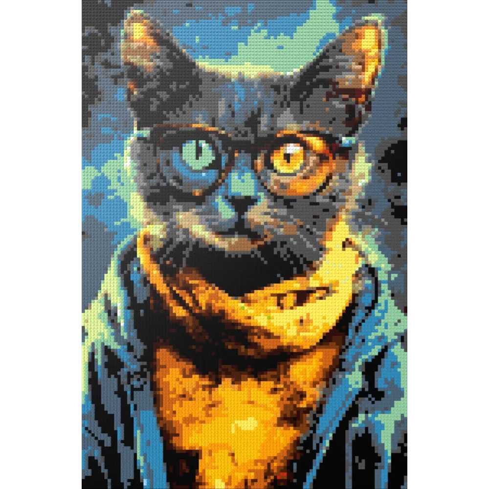 Hipster cat Kliff mosaic