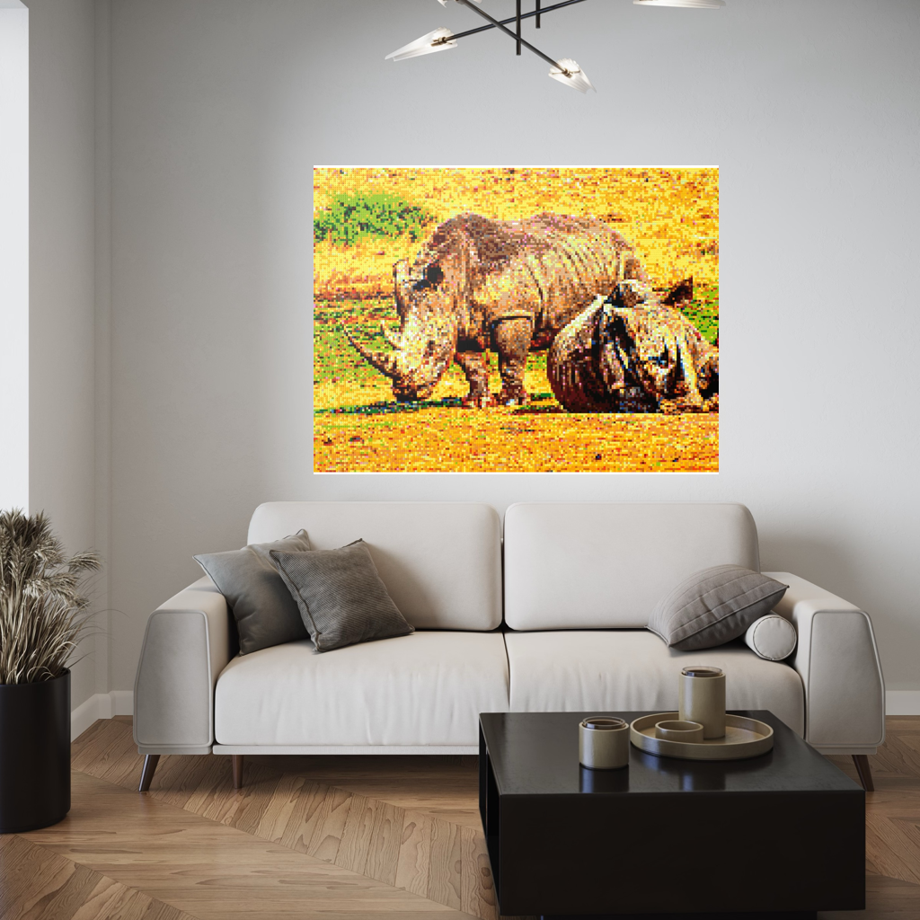 A pair of African rhinoceros in Southern Africa