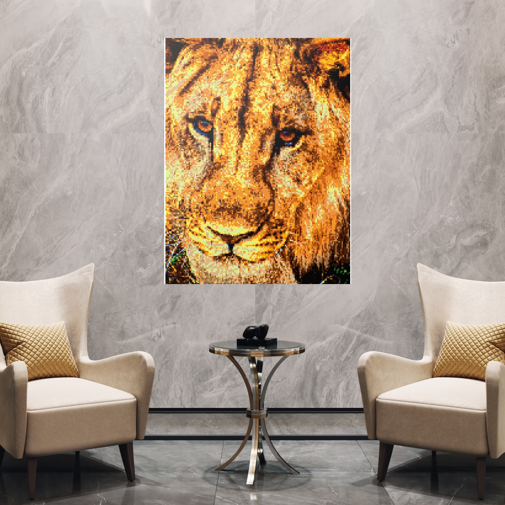 Male African Lion Closeup Portrait Large